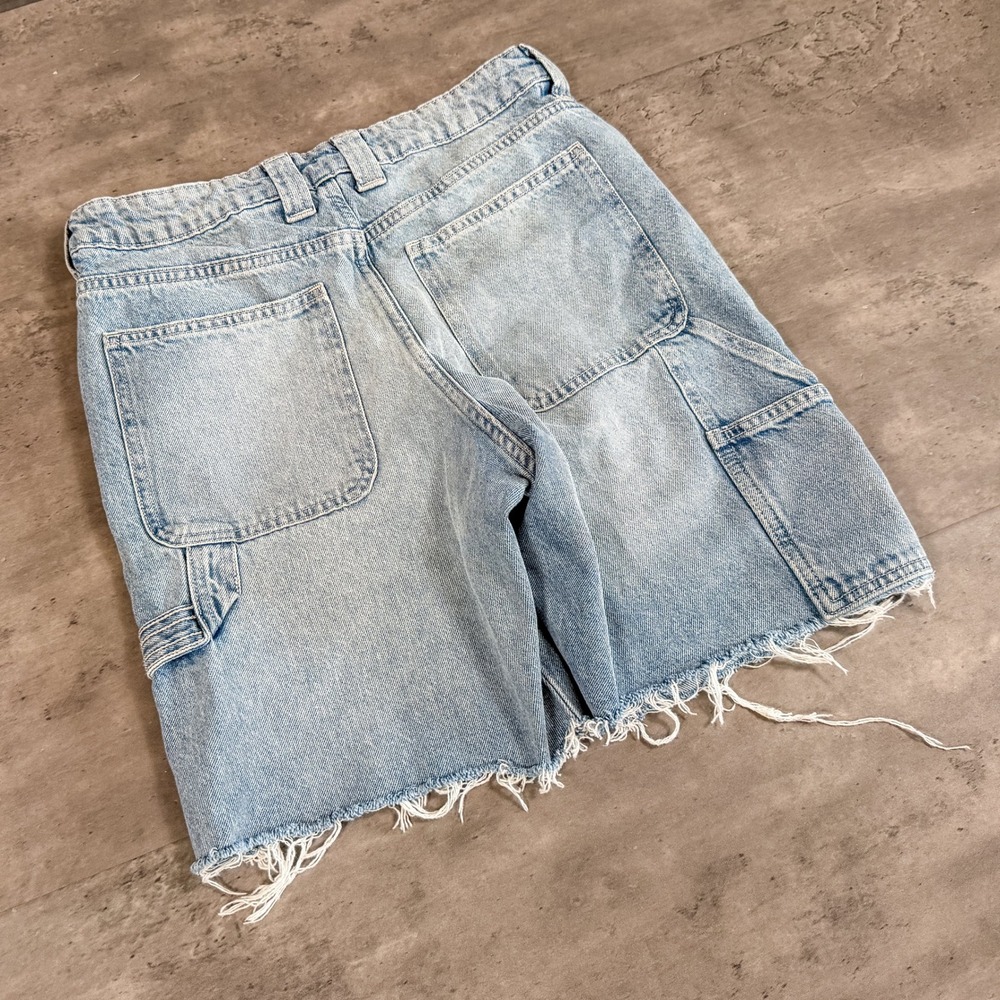 H&M Carpenter Light Wash Cut Off Baggy Relax Fit Denim Jeans Jort's Short 's